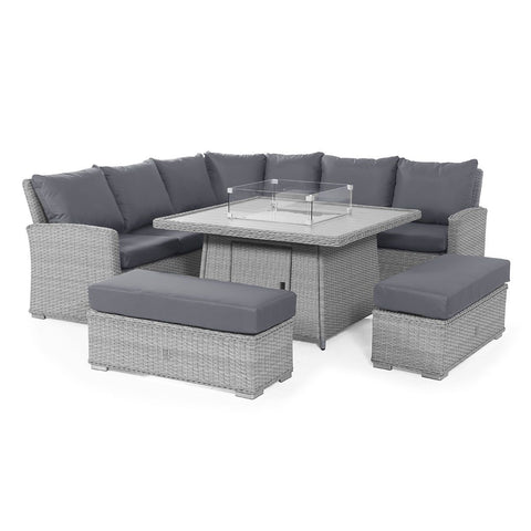 Ascot Deluxe Corner Dining Set with Fire pit