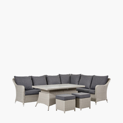 Pacific Lifestyle Antigua Corner Set with Ceramic Top Slate Grey