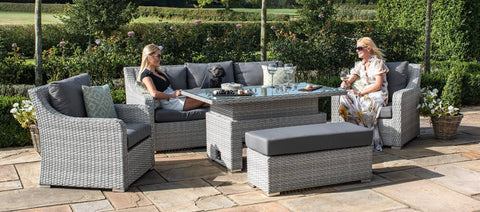 ASCOT 3 SEAT SOFA DINING SET - WITH RISING TABLE & WEATHERPROOF CUSHIONS - Casual Dining - Maze Rattan - Garden Furniture UK