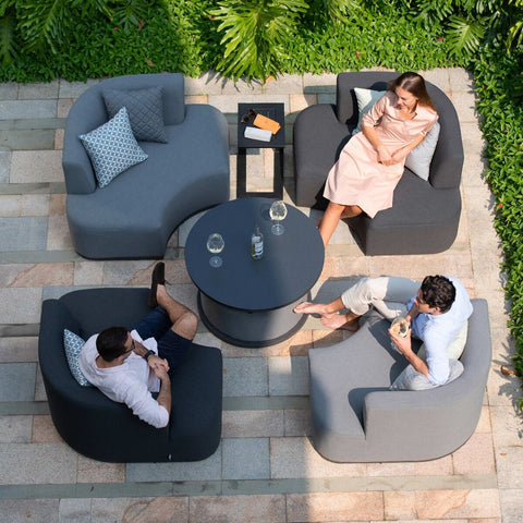 Maze Snug Outdoor Fabric Daybed - Flannel and Charcoal - Showmodel only