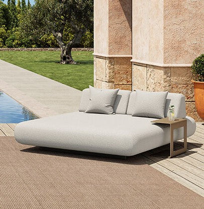 Cannes Extra Large Outdoor Fabric  Daybed with Weighted back rest - Show model only