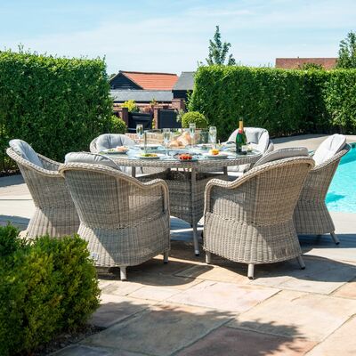 Maze Oxford 6 Seat Round With Firepit and Lazy Susan
