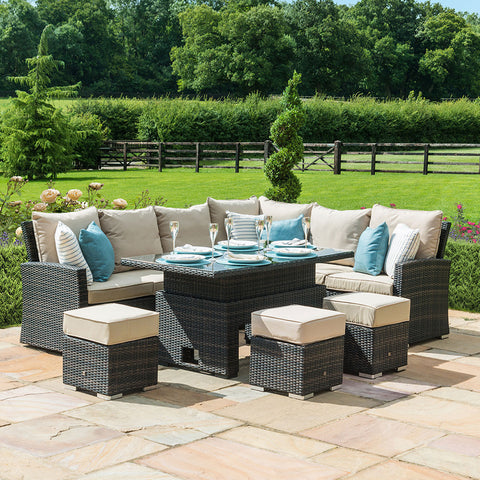 Kingsman corner dining set with rising table