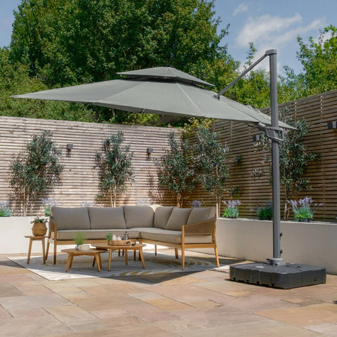 Apollo Solar LED 3m x 3m Square Rotating Cantilever Parasol