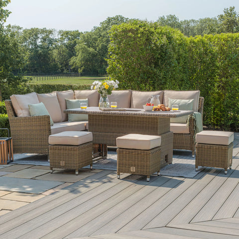 Winchester Corner Dining Set With Rising Table Ceramic Glass