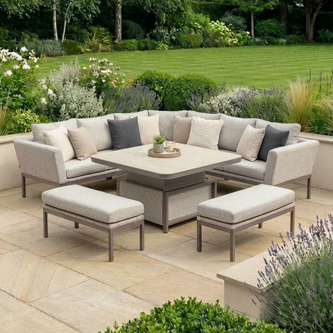 Outdoor Fabric Pulse Deluxe Square Corner Dining Set