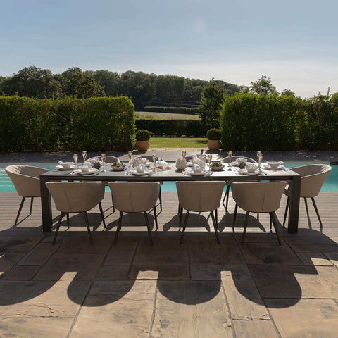Ambition 10 Seat Oatmeal and Extending Ceramic Table - 1  showmodel only