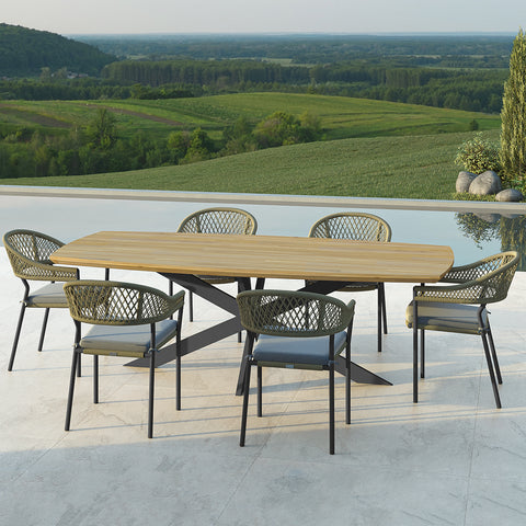 Bali Rope Weave 6 Seat Oval Dining Set