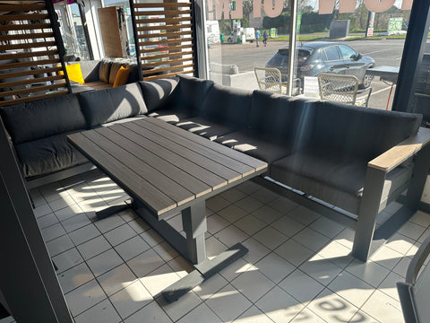 Supremo Corner Dining Set With Footstools & Rising Table