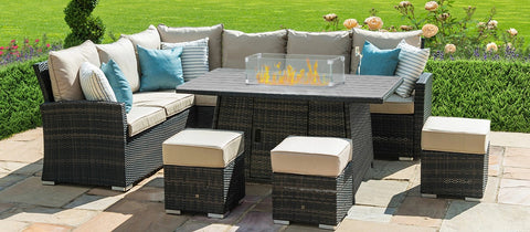 Kingsman corner dining set with fire pit