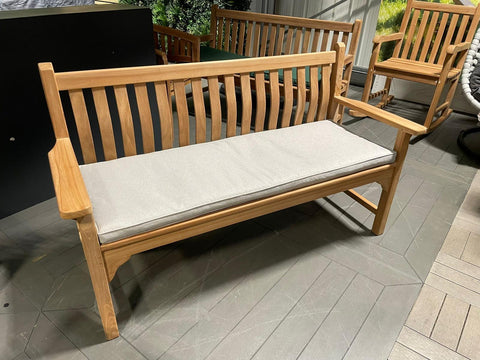 Supremo 3 Seat Teak Bench With Cushion - Ex Display Clearance