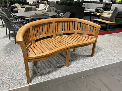 Supremo Teak Rounded 3 Seat Bench - Ex Display