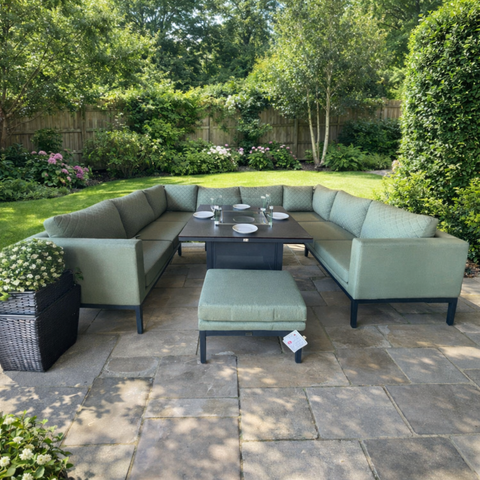 Supremo Mirfield U-Shape Modular Sofa Set with Firepit Table Ex Display