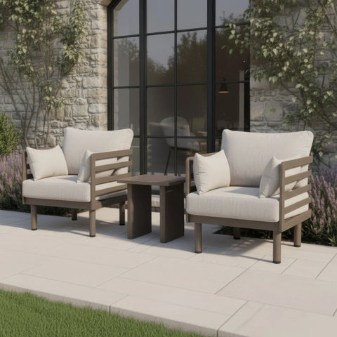 Metro Lounge Set with Square Table  - Café