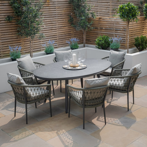Monaco 6 Seater Oval Dining Set - EX DISPLAY