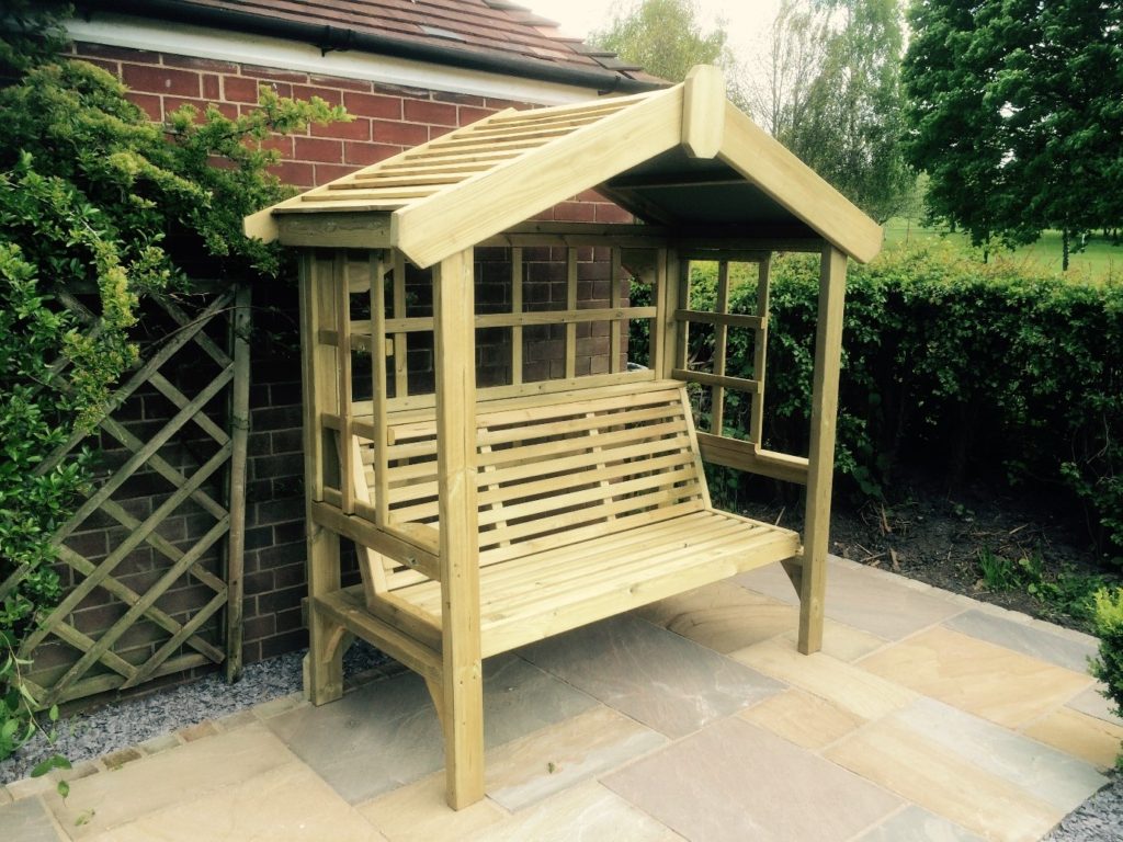 Wooden bench with arbour 2025