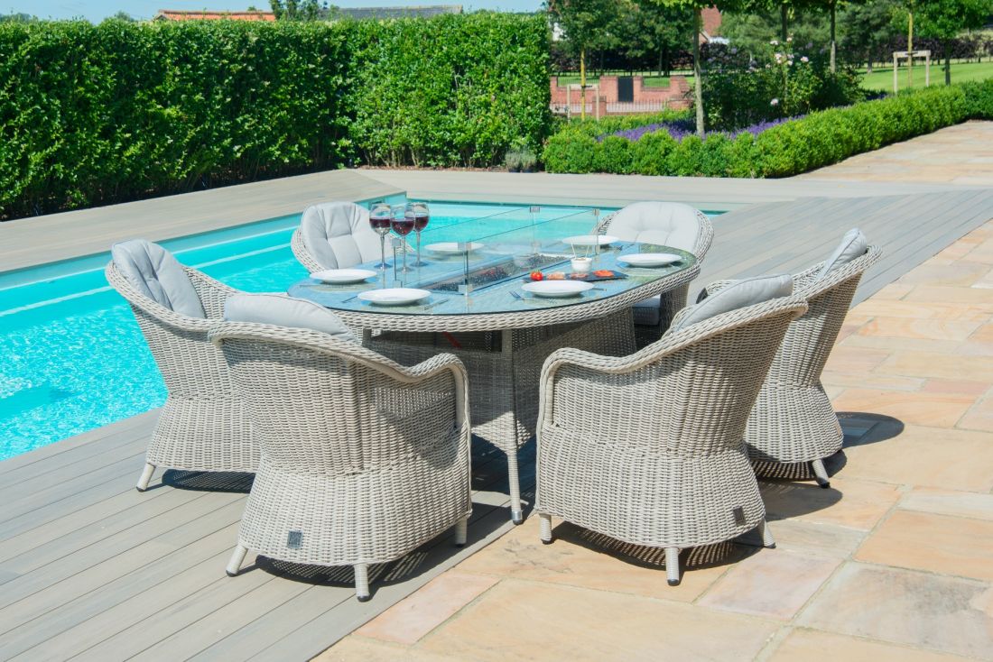 6 seater fire store pit table
