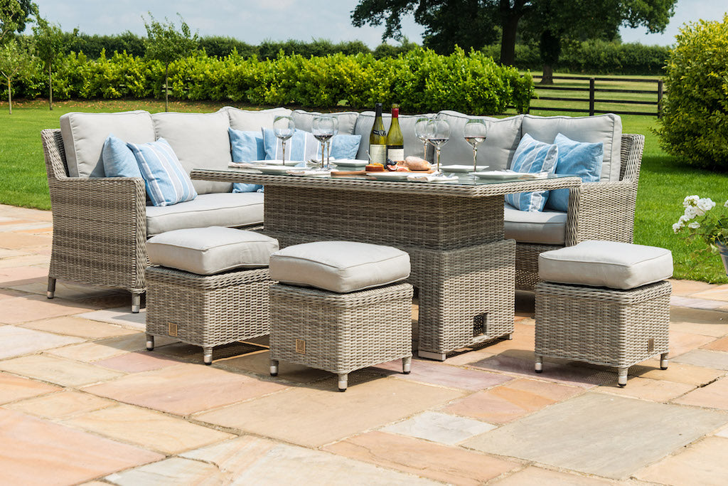 Maze rattan oxford corner dining outlet set with armchair