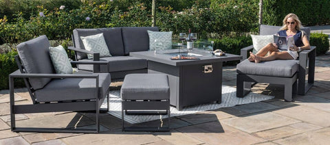 Amalfi 2 Seat Sofa Set with Square Fire Pit Table - Outdoor Sofa - Maze Rattan - Garden Furniture UK