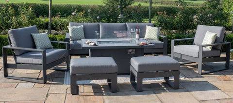 Amalfi 3 Seat Sofa Set with Firepit Table - Firepit - Maze Rattan - Garden Furniture UK