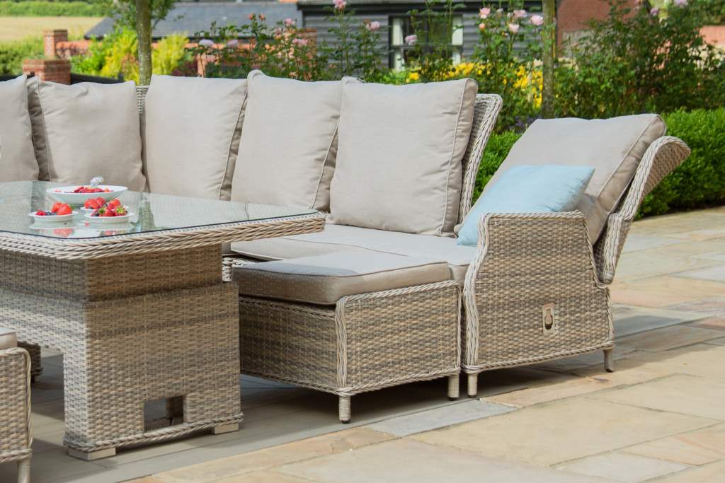 Rattan Furniture Cotswold Reclining Corner Dining Set Maze