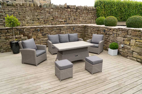 Pacific Lifestyle Barbados 3 Seater Lounge Set with Ceramic Top - Slate Grey