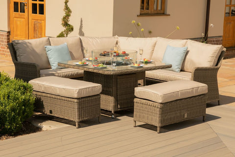 Maze rattan oxford corner dining set online with ice bucket and rising table